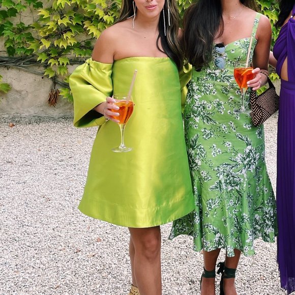 Nasty Gal Lime Green Off-Shoulder Mini Dress - Picture 3 of 3